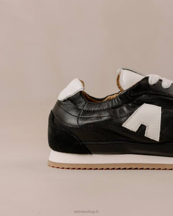femmes coupure électrique P64N402 Alohas tb.70 - baskets en cuir noir et blanc
