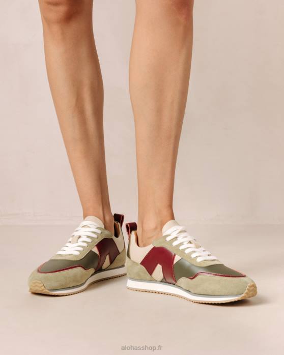 femmes marante P64N75 Alohas tb.015 - baskets en cuir rouge et vert