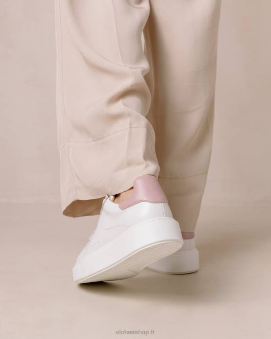 femmes mauve blanc brillant P64N93 Alohas tb.65 - baskets en cuir blanc et violet