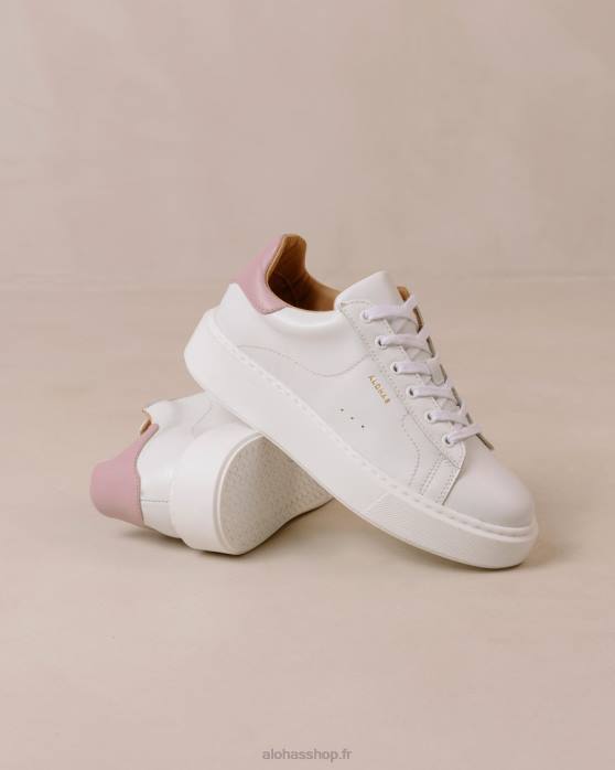 femmes mauve blanc brillant P64N93 Alohas tb.65 - baskets en cuir blanc et violet