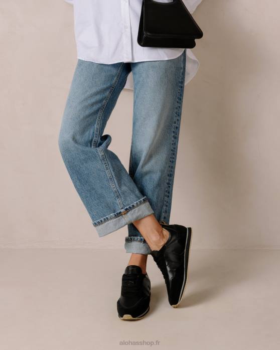 femmes noir total P64N76 Alohas tb.015 - baskets en cuir noir