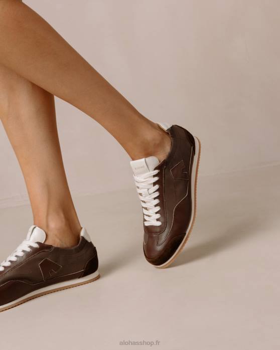 femmes poudre de cacao P64N401 Alohas tb.70 - baskets en cuir marron