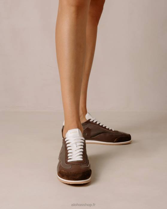 femmes poudre de cacao P64N401 Alohas tb.70 - baskets en cuir marron
