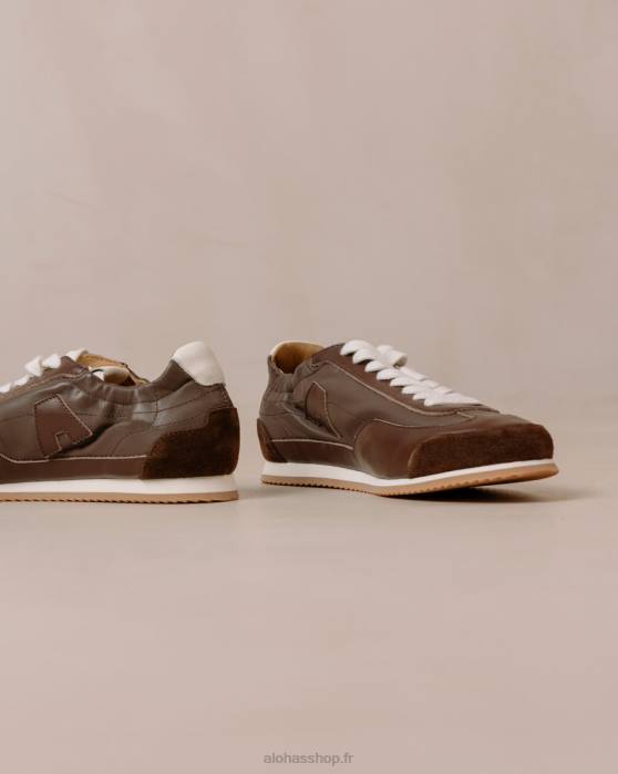 femmes poudre de cacao P64N401 Alohas tb.70 - baskets en cuir marron