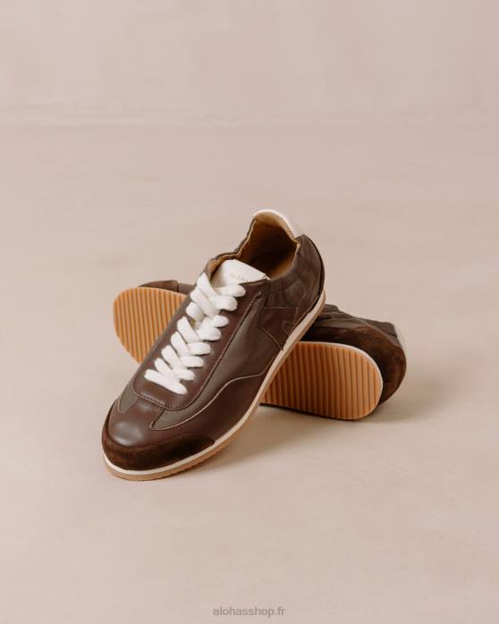femmes poudre de cacao P64N401 Alohas tb.70 - baskets en cuir marron