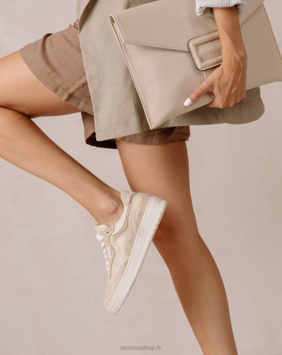 femmes toscane P64N66 Alohas tb.87 vintage - baskets en cuir beige