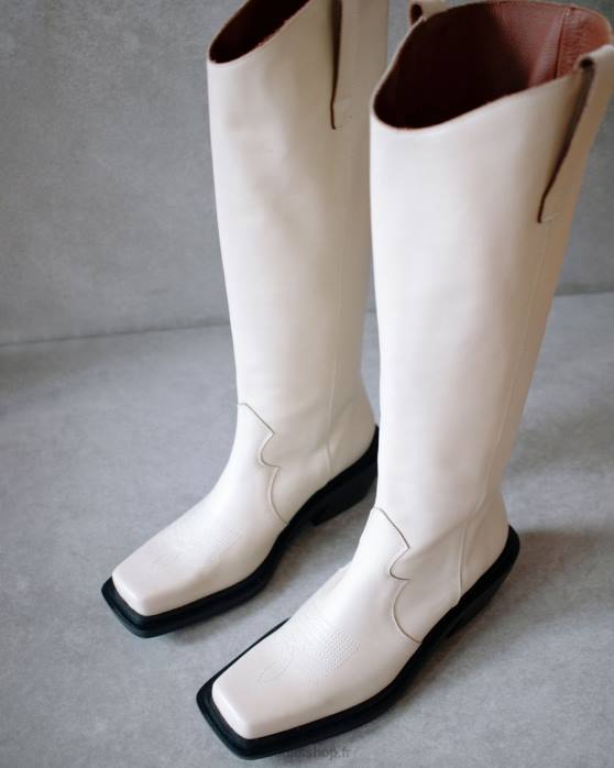 femmes Ivoire P64N157 Alohas bovin - bottes en cuir blanc