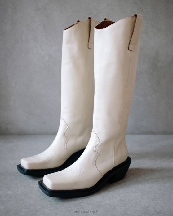 femmes Ivoire P64N157 Alohas bovin - bottes en cuir blanc