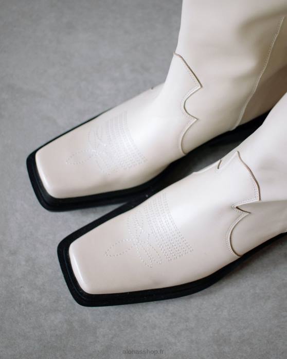 femmes Ivoire P64N157 Alohas bovin - bottes en cuir blanc