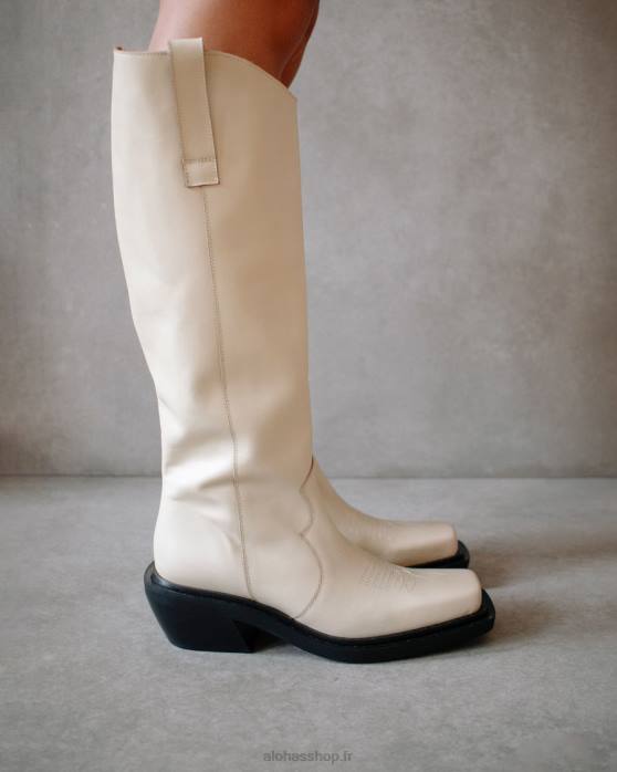 femmes Ivoire P64N157 Alohas bovin - bottes en cuir blanc