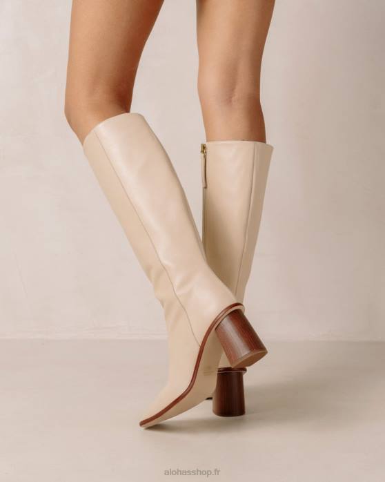 femmes Ivoire P64N54 Alohas east - bottes en cuir crème