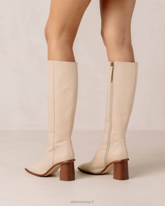femmes Ivoire P64N54 Alohas east - bottes en cuir crème