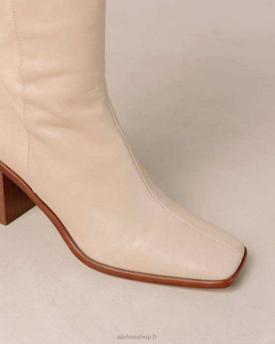 femmes Ivoire P64N54 Alohas east - bottes en cuir crème