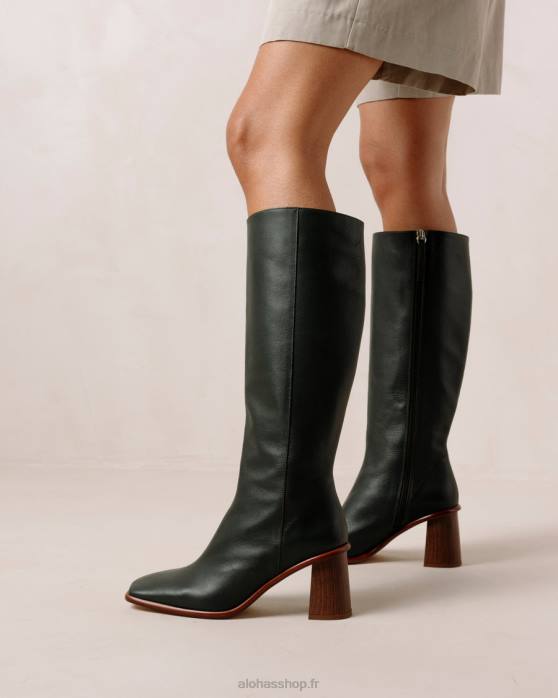 femmes Vert Jade P64N44 Alohas east - bottes en cuir vert foncé