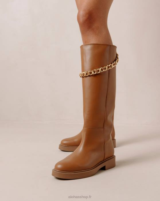 femmes bronzer P64N540 Alohas pier - bottes en cuir marron