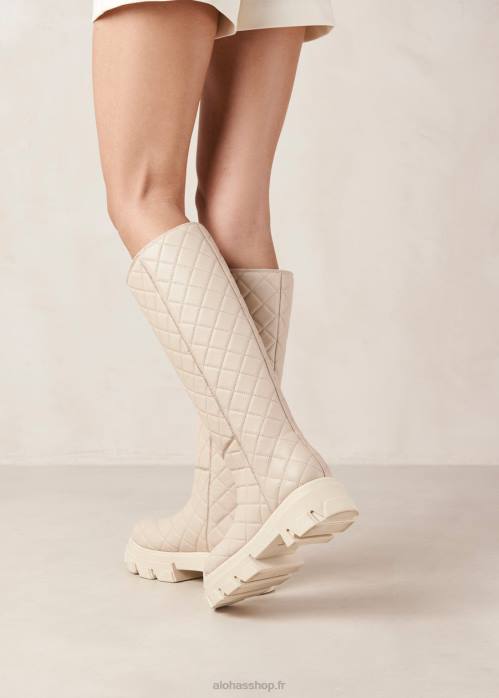 femmes but digger ivoire/ivoire matelassé P64N98 Alohas katiuska goal digger - bottes en cuir blanc