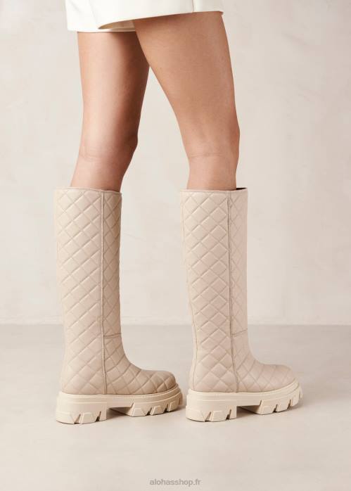 femmes but digger ivoire/ivoire matelassé P64N98 Alohas katiuska goal digger - bottes en cuir blanc