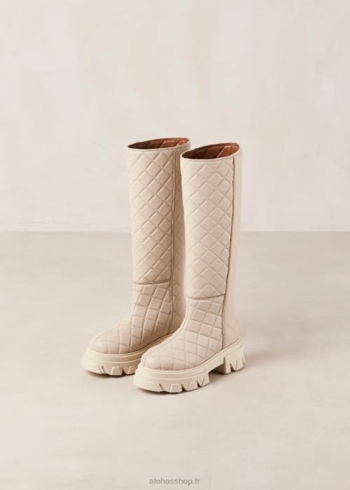 femmes but digger ivoire/ivoire matelassé P64N98 Alohas katiuska goal digger - bottes en cuir blanc
