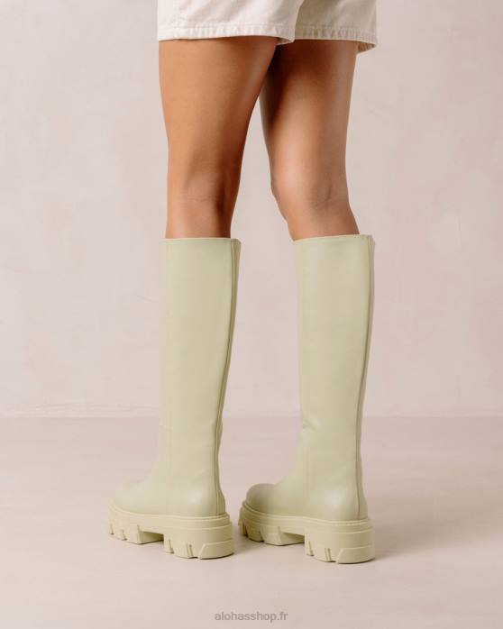 femmes céleri vert P64N102 Alohas katiuska - bottes en cuir vert clair