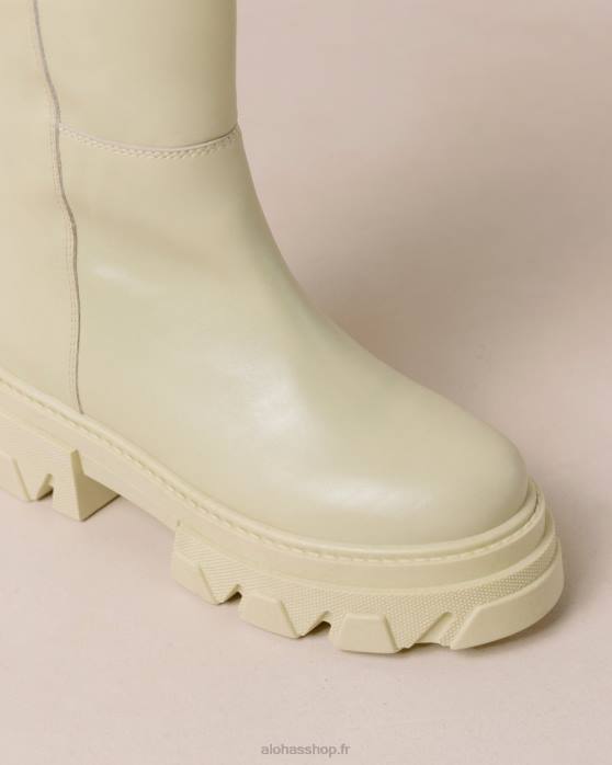 femmes céleri vert P64N102 Alohas katiuska - bottes en cuir vert clair