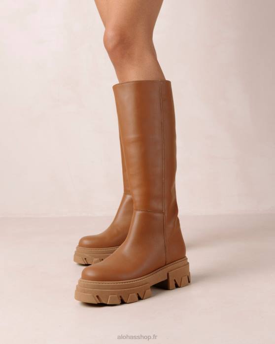 femmes chameau P64N95 Alohas katiuska - bottes en cuir marron