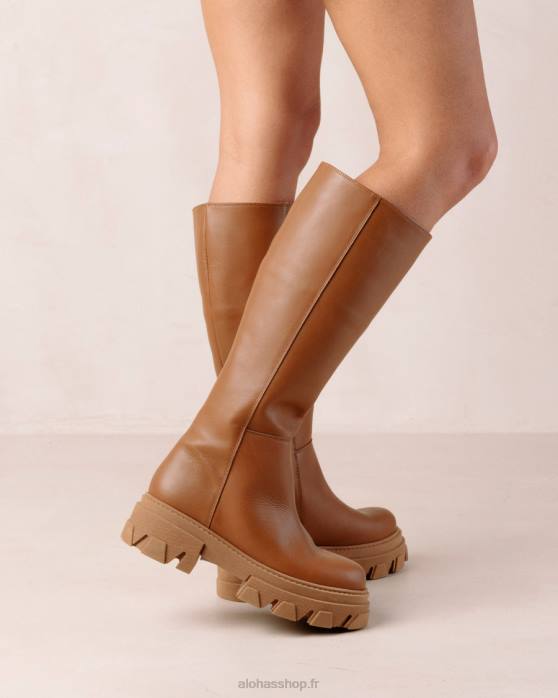 femmes chameau P64N95 Alohas katiuska - bottes en cuir marron