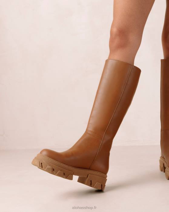 femmes chameau P64N95 Alohas katiuska - bottes en cuir marron