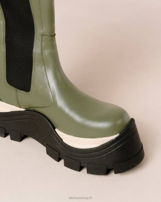 femmes échecs poussiéreux olive P64N549 Alohas roxie chess - bottes en cuir vert