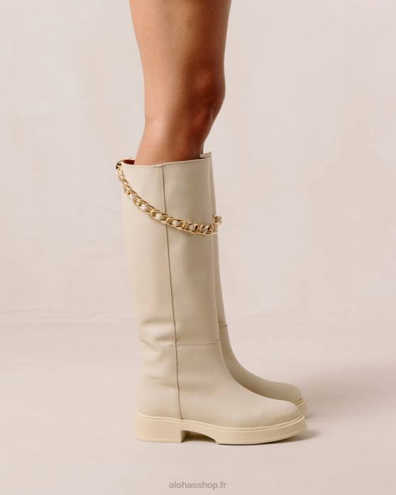 femmes crème P64N539 Alohas pier - bottes en cuir blanc