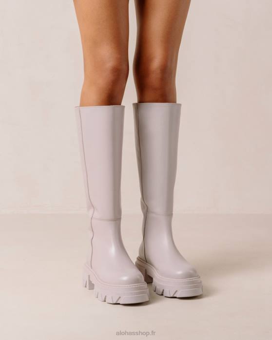femmes mauve P64N103 Alohas katiuska - bottes en cuir violet