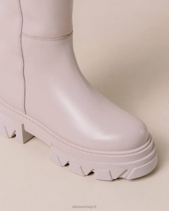 femmes mauve P64N103 Alohas katiuska - bottes en cuir violet