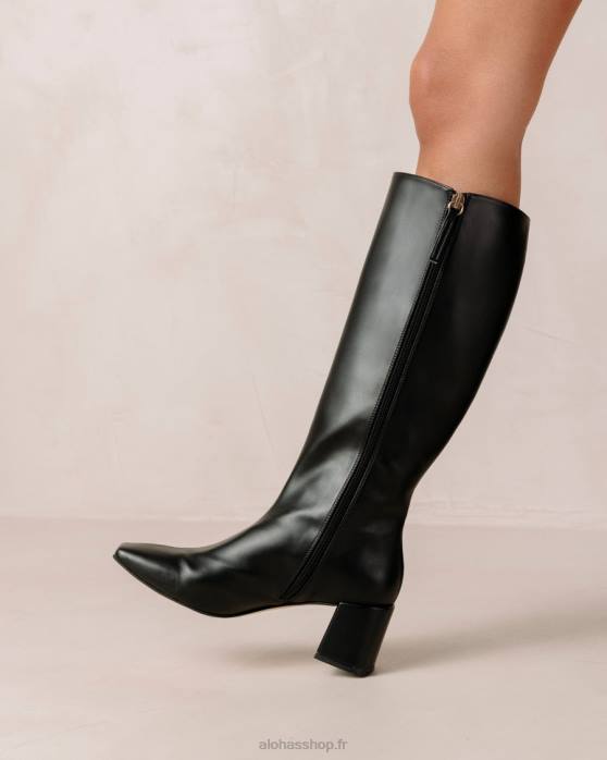 femmes noir P64N111 Alohas craie - bottes en cuir végétalien noir