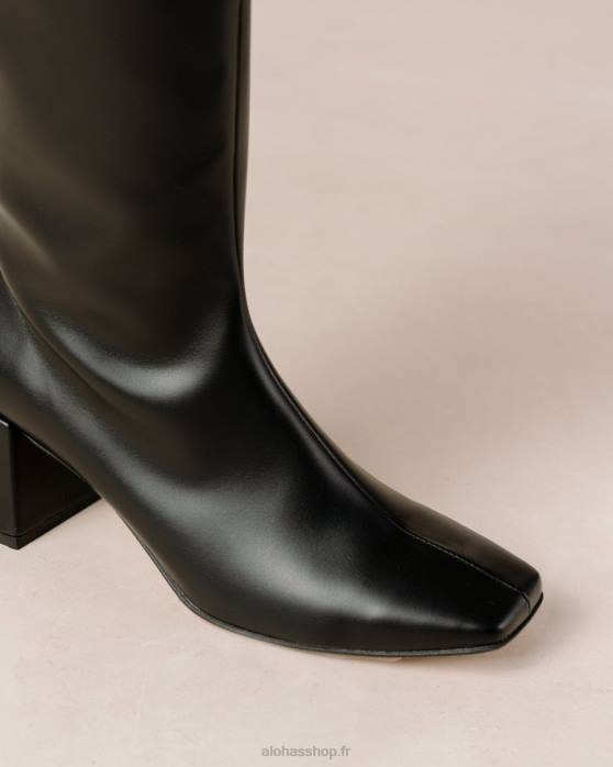 femmes noir P64N111 Alohas craie - bottes en cuir végétalien noir