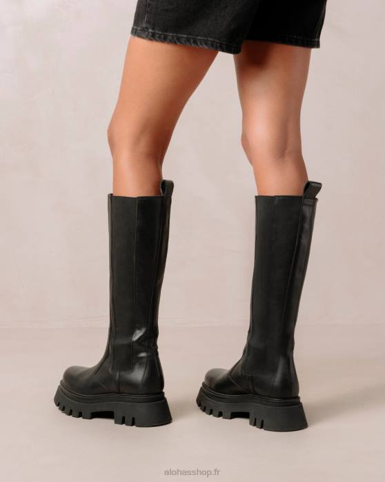 femmes noir P64N393 Alohas go getter - bottes en cuir noir