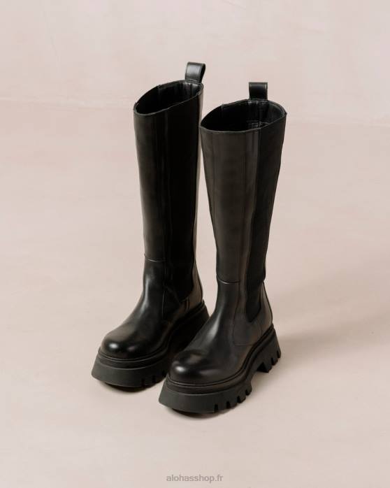 femmes noir P64N393 Alohas go getter - bottes en cuir noir