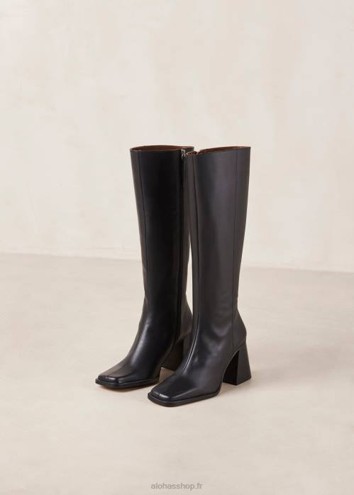 femmes noir P64N477 Alohas north - bottes en cuir noir