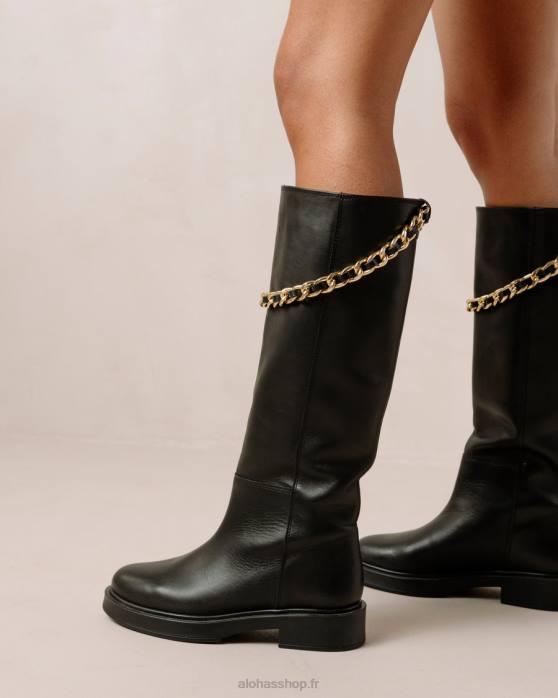 femmes noir P64N541 Alohas pier - bottes en cuir noir