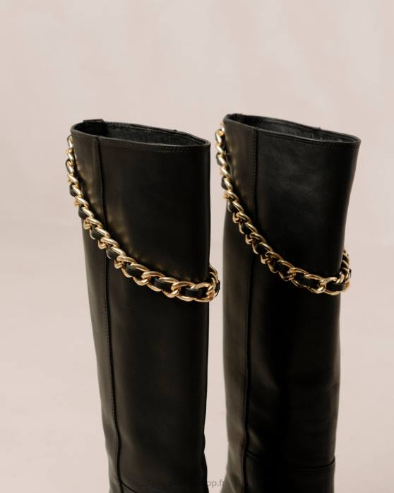 femmes noir P64N541 Alohas pier - bottes en cuir noir
