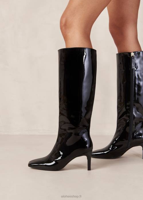 femmes noir onix P64N273 Alohas isobel onix - bottes en cuir verni noir