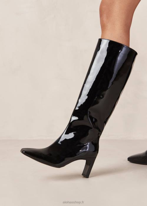 femmes noir onix P64N273 Alohas isobel onix - bottes en cuir verni noir