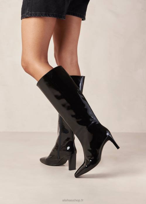 femmes noir onix P64N273 Alohas isobel onix - bottes en cuir verni noir