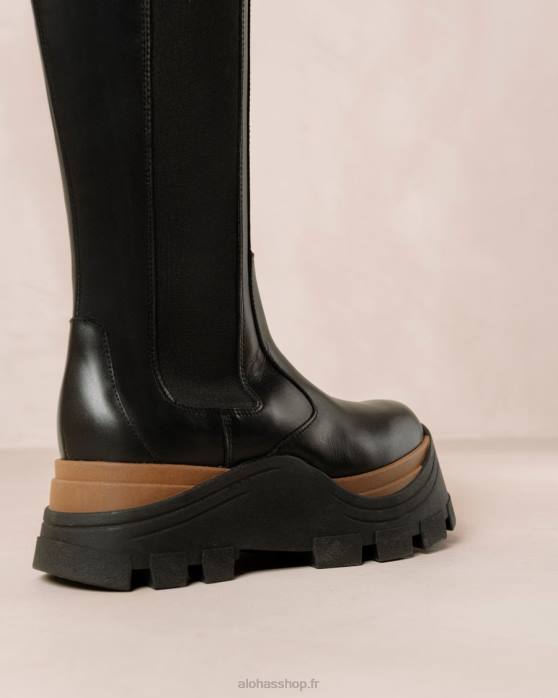 femmes noisette noire P64N553 Alohas roxie nutty - bottes en cuir noir