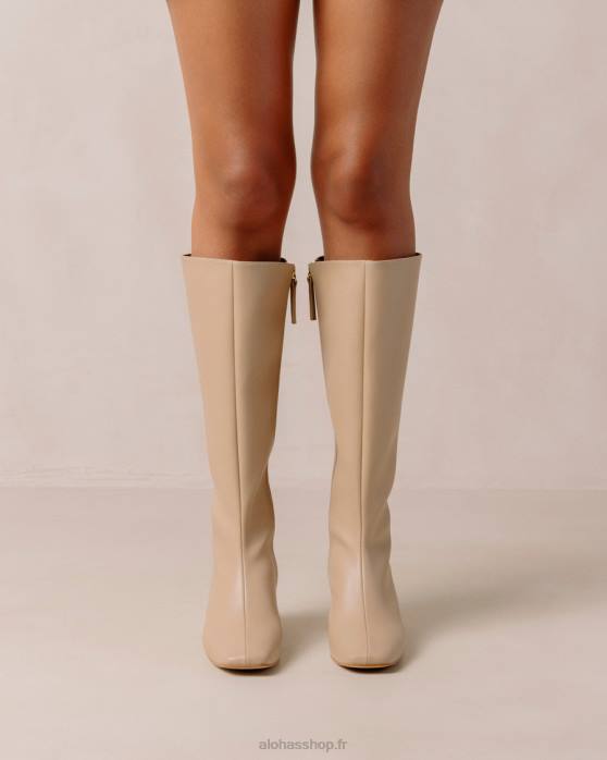 femmes tahini beige P64N106 Alohas craie - bottes en cuir végétalien beige