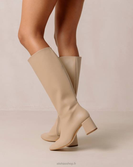 femmes tahini beige P64N106 Alohas craie - bottes en cuir végétalien beige