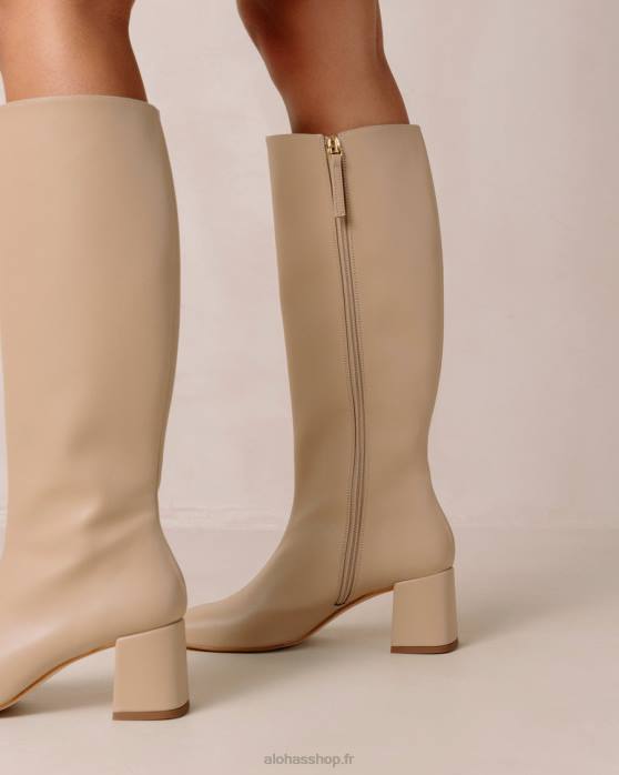 femmes tahini beige P64N106 Alohas craie - bottes en cuir végétalien beige