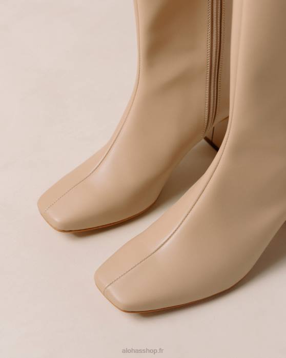 femmes tahini beige P64N106 Alohas craie - bottes en cuir végétalien beige