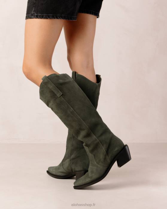 femmes vert pinède P64N258 Alohas monture - bottines en daim vert