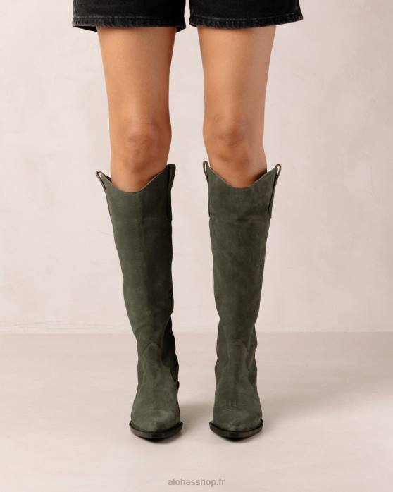 femmes vert pinède P64N258 Alohas monture - bottines en daim vert