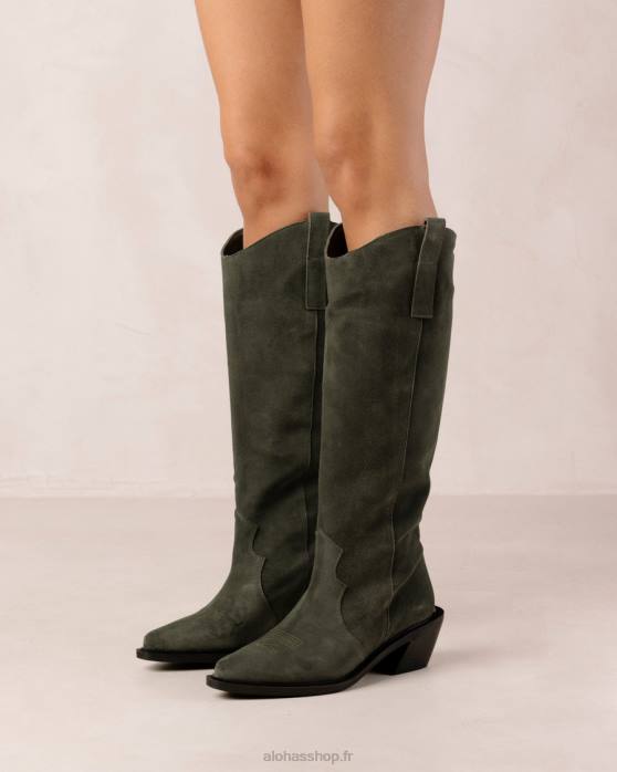 femmes vert pinède P64N258 Alohas monture - bottines en daim vert