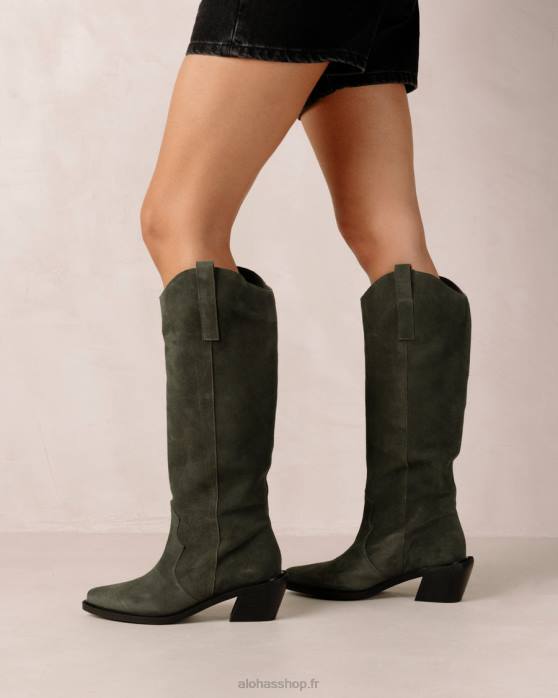 femmes vert pinède P64N258 Alohas monture - bottines en daim vert